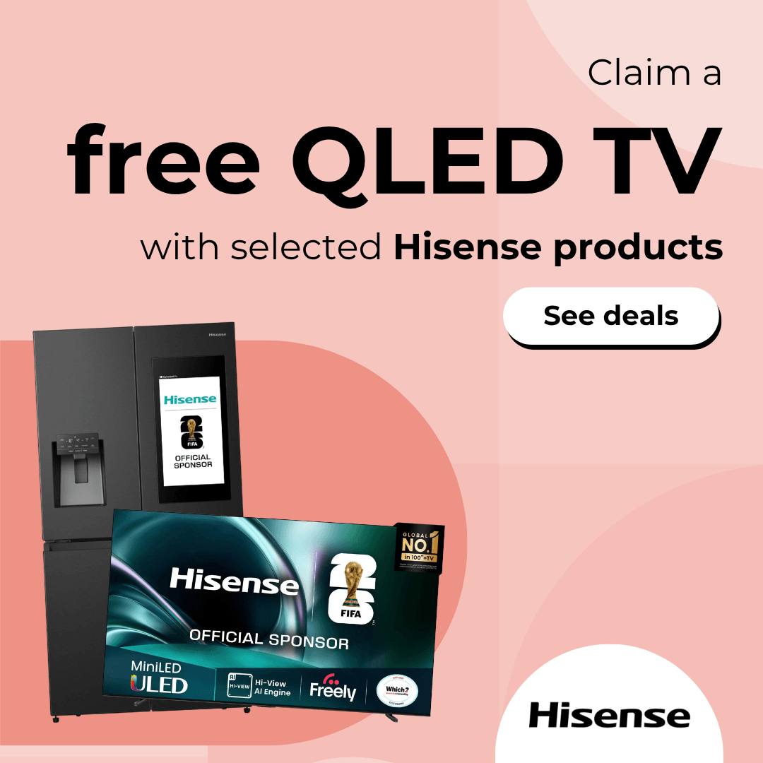 Claim a free QLED TV with selected Hisense products